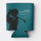 Black golfer Golfing Trip Bachelor Party minimaal Blikjeskoeler (Voorkant)