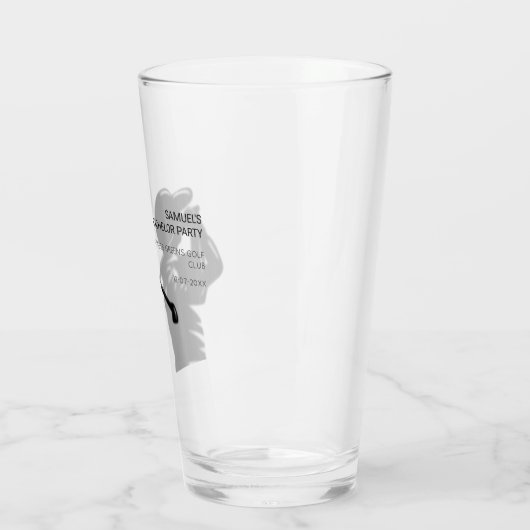 Black golfer Golfing Trip Bachelor Party minimaal Glas (Links)