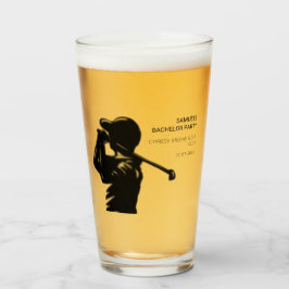 Black golfer Golfing Trip Bachelor Party minimaal Glas