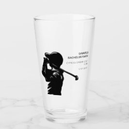 Black golfer Golfing Trip Bachelor Party minimaal Glas