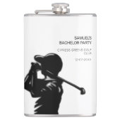 Black golfer Golfing Trip Bachelor Party minimaal Heupfles (Voorkant)