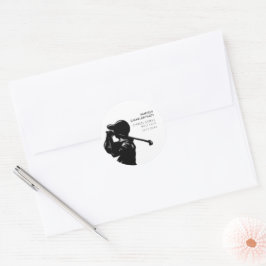 Black golfer Golfing Trip Bachelor Party minimaal Ronde Sticker