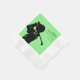 Black golfer Golfing Trip Bachelor Party minimaal Servet