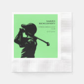 Black golfer Golfing Trip Bachelor Party minimaal Servet (Voorkant)