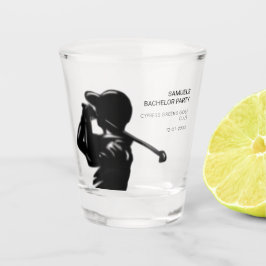 Black golfer Golfing Trip Bachelor Party minimaal Shot Glas