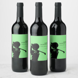 Black golfer Golfing Trip Bachelor Party minimaal Wijn Etiket