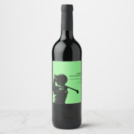Black golfer Golfing Trip Bachelor Party minimaal Wijn Etiket