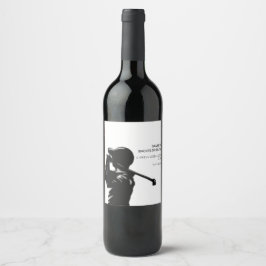 Black golfer Golfing Trip Bachelor Party minimaal Wijn Etiket