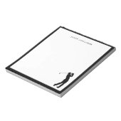 Black Golfer Silhouette Personalized Notitieblok (Linkerzijde)