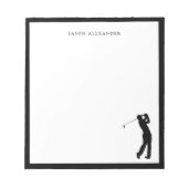 Black Golfer Silhouette Personalized  Notitieblok (Voorkant)