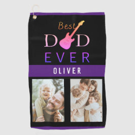 Black Golfer Vader Beste vader ooit Foto Collage Golfhanddoek