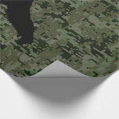 Black Gone Squatchin Woodland Digital Camouflage Cadeaupapier (Hoek)