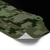 Black Gone Squatchin Woodland Digital Camouflage Poster (Hoek)