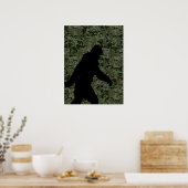 Black Gone Squatchin Woodland Digital Camouflage Poster (Keuken)