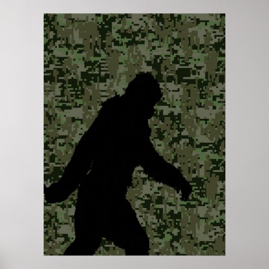 Black Gone Squatchin Woodland Digital Camouflage Poster (Voorkant)