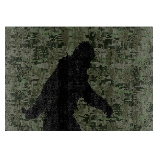 Black Gone Squatchin Woodland Digital Camouflage Snijplank (Voorkant)