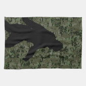 Black Gone Squatchin Woodland Digital Camouflage Theedoek (Horizontaal)