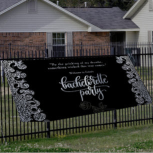 Black Gothic Bachelorette Party Welkom Spandoek