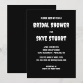Black Gothic Bridal Shower-uitnodiging Kaart (Voorkant / Achterkant)