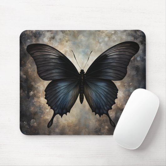 Black Gothic Butterfly Muismat (Met muis)