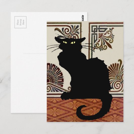 Black gothic Cat Briefkaart (Voorkant / Achterkant)