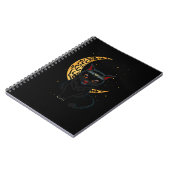 Black gothic Cat Crescent Wicca Gothic Kitten Notitieboek (Linkerzijde)