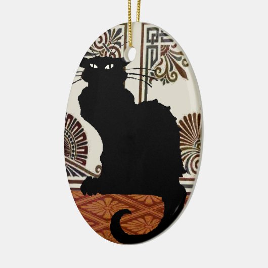 Black gothic Cat Keramisch Ornament (Links)