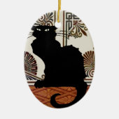 Black gothic Cat Keramisch Ornament (Voorkant)