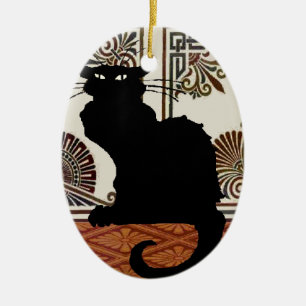 Black gothic Cat Keramisch Ornament