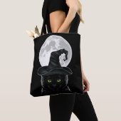 Black gothic Cat Witch Pet Moon Pastel Gothic Tote Bag (Dichtbij)