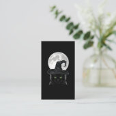 Black gothic Cat Witch Pet Moon Pastel Gothic Visitekaartje (Staand voorkant)