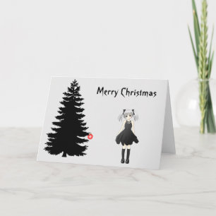 Black Gothic Christmas Card Feestdagen Kaart