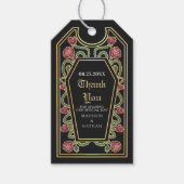 Black Gothic Coffin Roos Wedding Dank u Cadeaulabel (Voorkant)