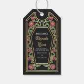 Black Gothic Coffin Roos Wedding Dank u Cadeaulabel (Achterkant)