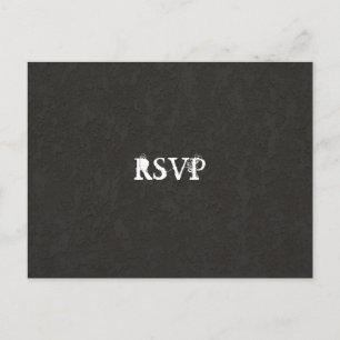 Black Gothic Cracked RSVP Uitnodiging Briefkaart