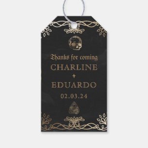Black Gothic Fantasy Gold Ivy Wedding Cadeaulabel