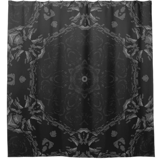 Black Gothic Filigree Victoriaans Print Douchegordijn (Voorkant)
