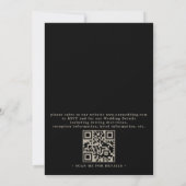 Black Gothic Gate Romance Elegant QR Code Wedding Kaart (Achterkant)