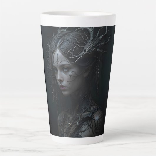 Black Gothic Girl Latte Mok (Voorkant)