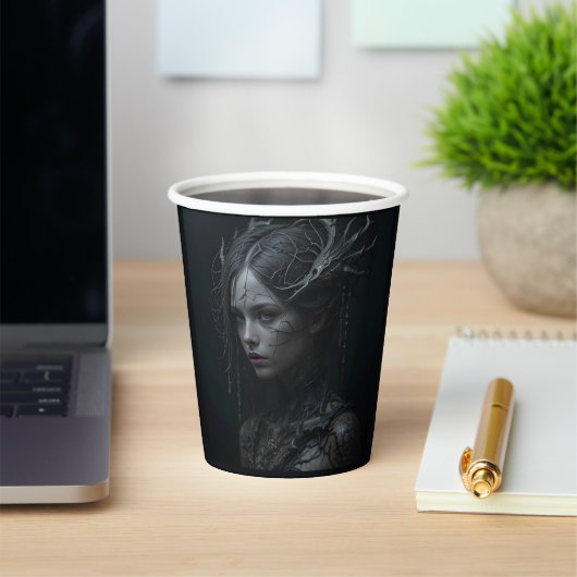 Black Gothic Girl Papieren Bekers (Insitu)
