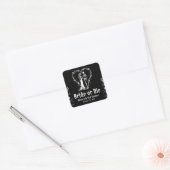 Black Gothic Halloween Bride or Die Vrijgezellenfe Vierkante Sticker (Envelop)