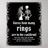 Black Gothic Halloween Raad Hoeveel Ringen Spel Poster (Voorkant)
