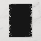 Black Gothic Halloween Skeletten Wedding Details Informatiekaartje (Achterkant)
