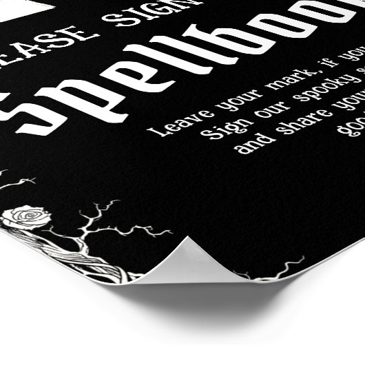 Black Gothic Halloween Teken alsjeblieft het Spell Poster (Hoek)