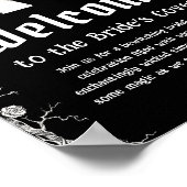 Black Gothic Halloween Vrijgezellenfeest Welkomstb Poster (Hoek)