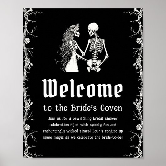 Black Gothic Halloween Vrijgezellenfeest Welkomstb Poster (Voorkant)