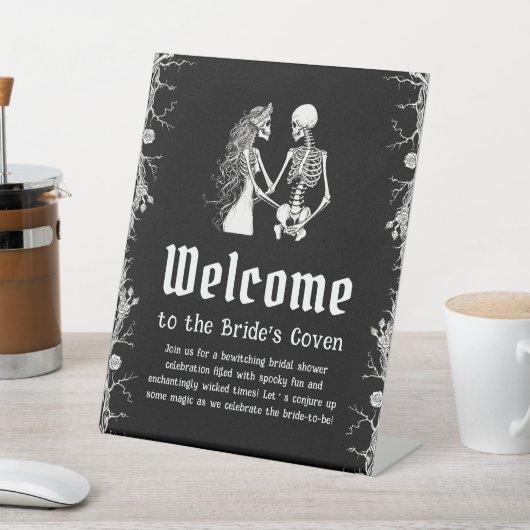 Black Gothic Halloween Vrijgezellenfeest Welkomstb Reclamebord Met Voetstuk (Insitu)