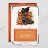 Black Gothic Heks Halloween laarzen Kaart (Voorkant / Achterkant)