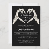 Black Gothic Love Halloween Baby shower Invitation Kaart (Voorkant)
