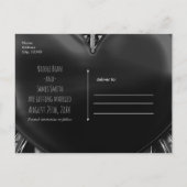 Black gothic Love Heart Wedding Save the Date Aankondigingskaart (Achterkant)